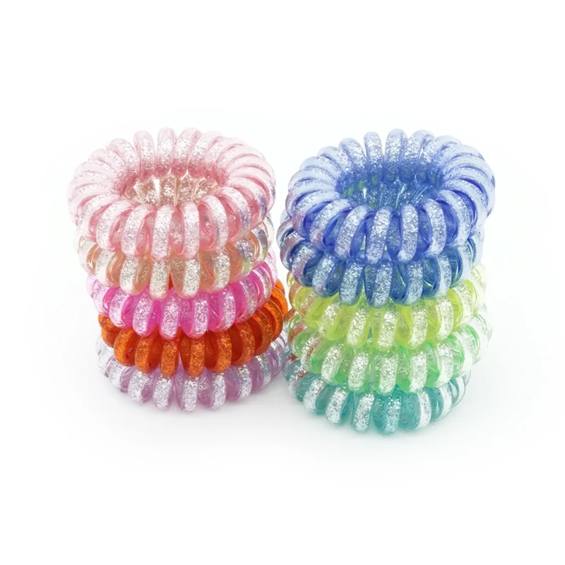 

Lot 10 Pcs Size 3.5cm Girl Child Elastic Telephone Wire Hair Bands Ropes Ponytail Holders Hair Accessories Headwear