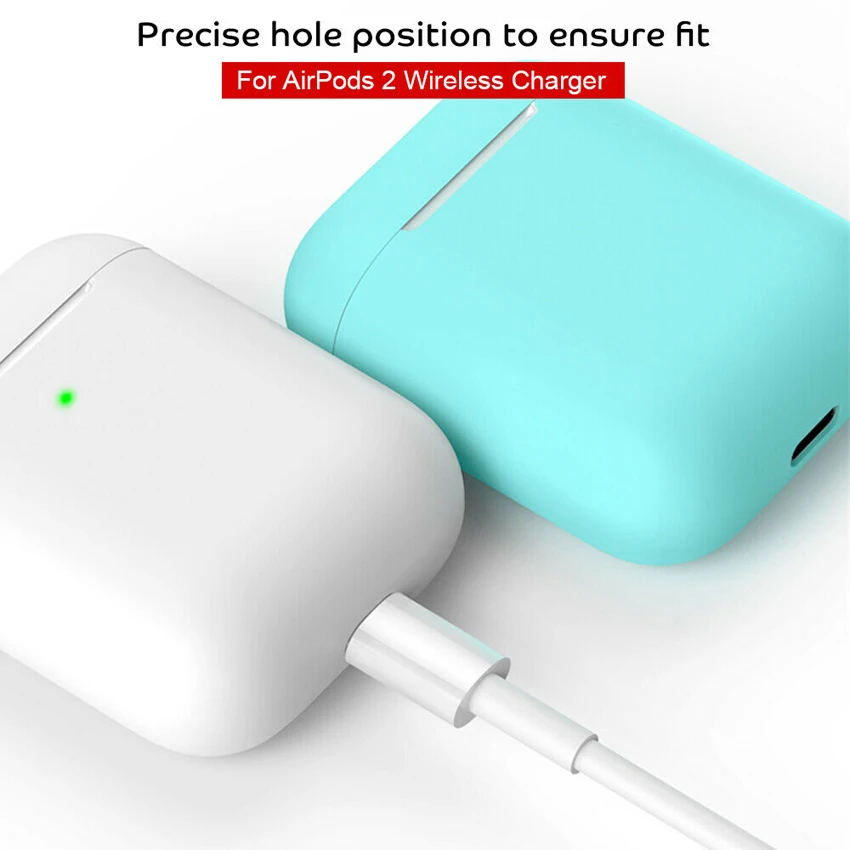 Лучшее для Apple AirPods 2 Беспроводное зарядное устройство защитный силиконовый чехол