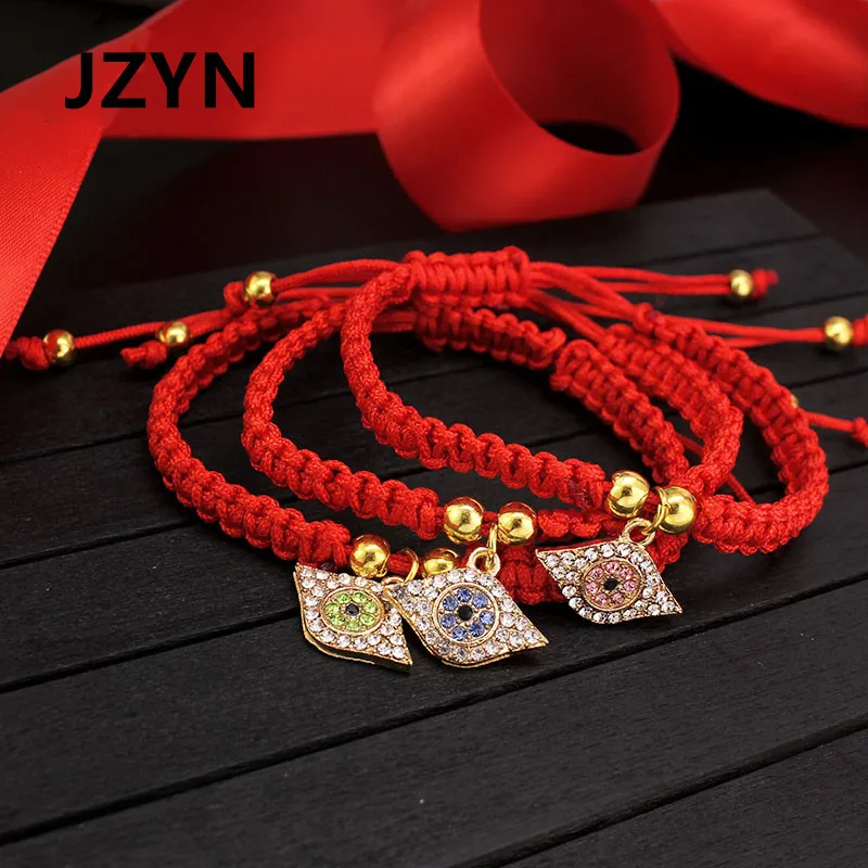 Новый браслет Pulsera Corda с красной нитью для удачи турецкий глаз Хрустальный Хамса