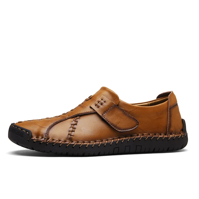 Top Men's casual driving shoes Slip-on city loafers male 2018 summer Genuine leather soft moccasins flats gomminos black brown | Обувь