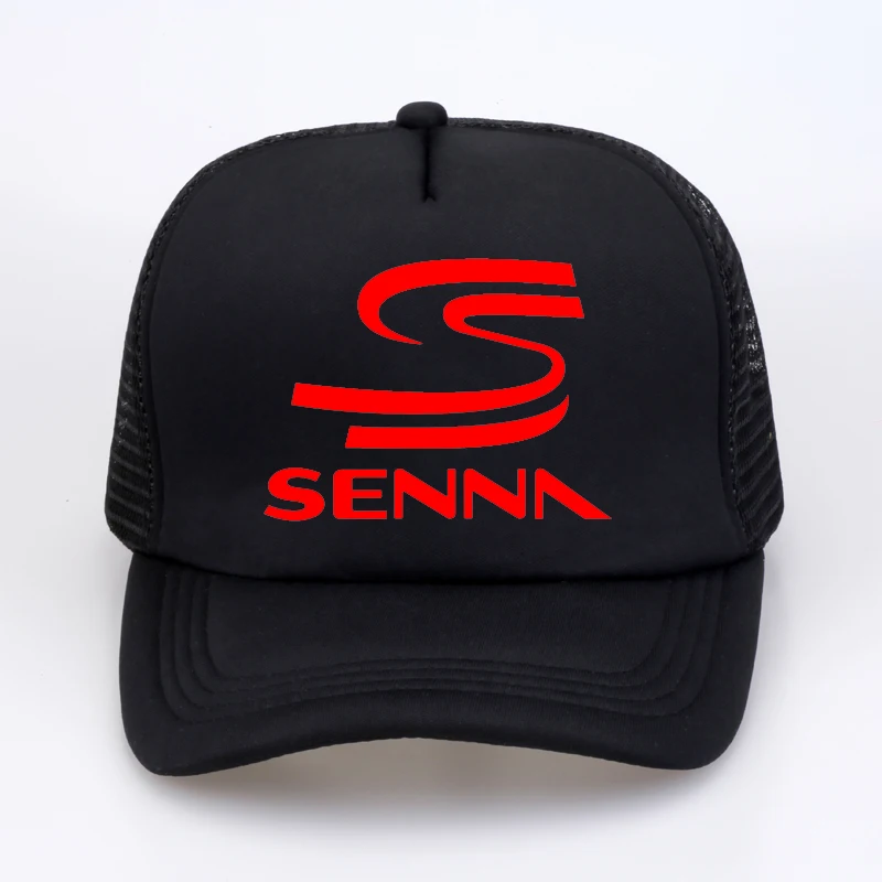 Летняя модная бейсбольная кепка Hero F1 Ayrton Senna s для мужчин и женщин с буквенным принтом, крутая бейсболка, сетчатая бейсболка, кепка для папы - Цвет: Черный