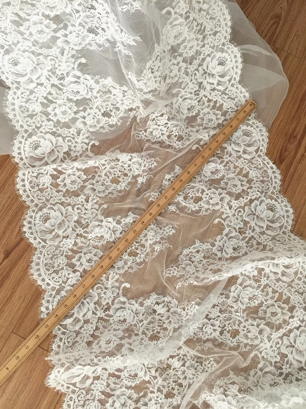 3 метра Изысканная французская Кружевная Ткань Alencon с отделкой красивая