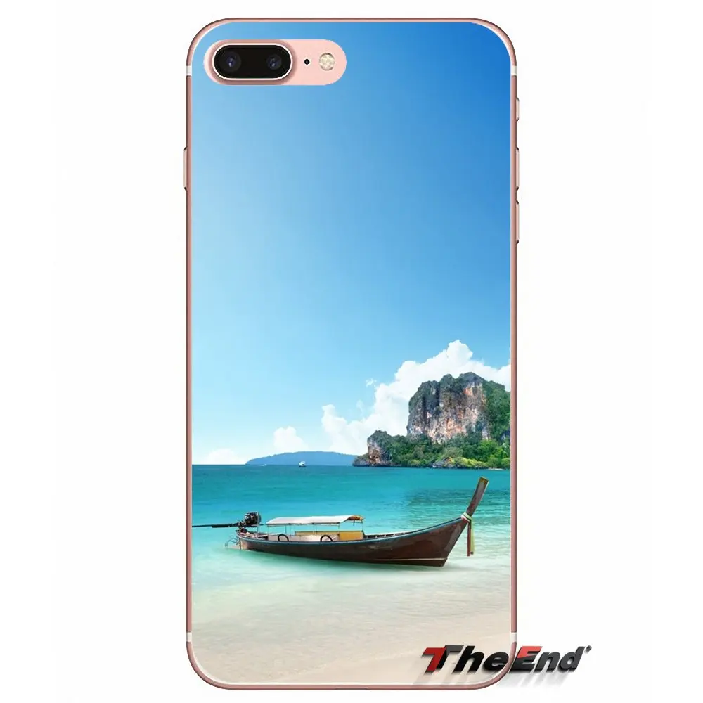 Для samsung Galaxy S2 S3 S4 S5 MINI S6 S7 edge S8 Plus Note 2 3 4 5 большое ядро Prime Boat at the sea side силиконовый