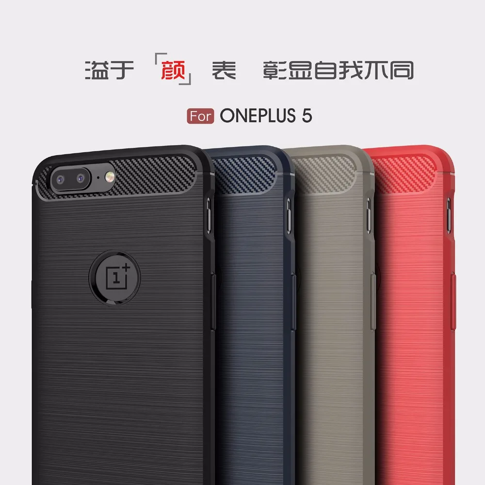 Top Quality Carbon Fiber TPU Drawing Material Phone Cases For Oneplus 5/oneplus five/1+5 Shockproof Case Cover Capa Fundas |