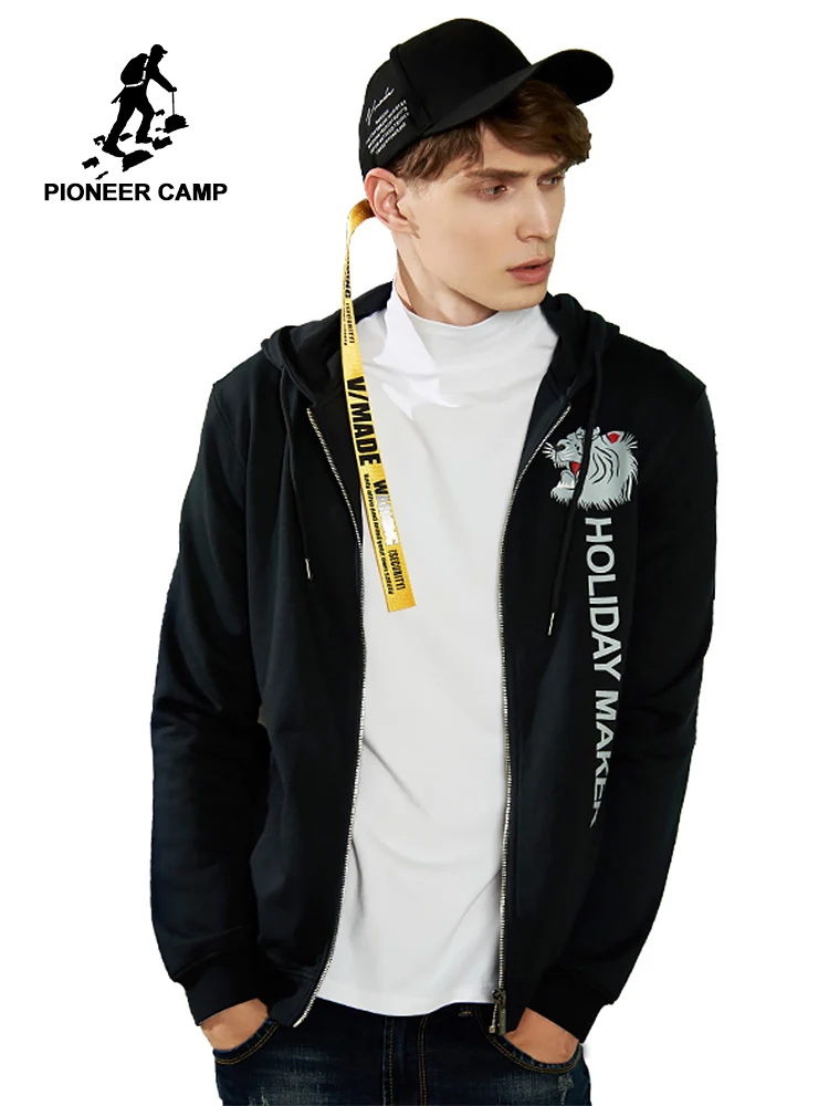 Мужская толстовка с капюшоном Pioneer Camp черная в стиле преппи спортивная одежда