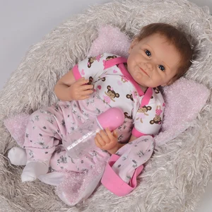 Мягкие силиконовые куклы реборн с милым лицом, 22 дюйма, модная Реалистичная кукла KEIUMI для девочек, игрушки сделай сам для детей, подарок на день рождения и Рождество