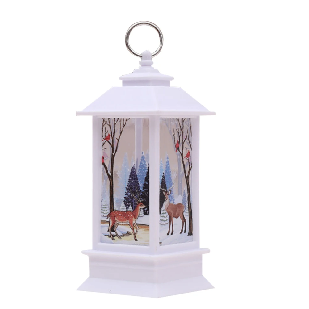 Christmas Candlestick Lantern Light Candle Holder Lamp Bulb Home Party Decor MYDING - Цвет: 1
