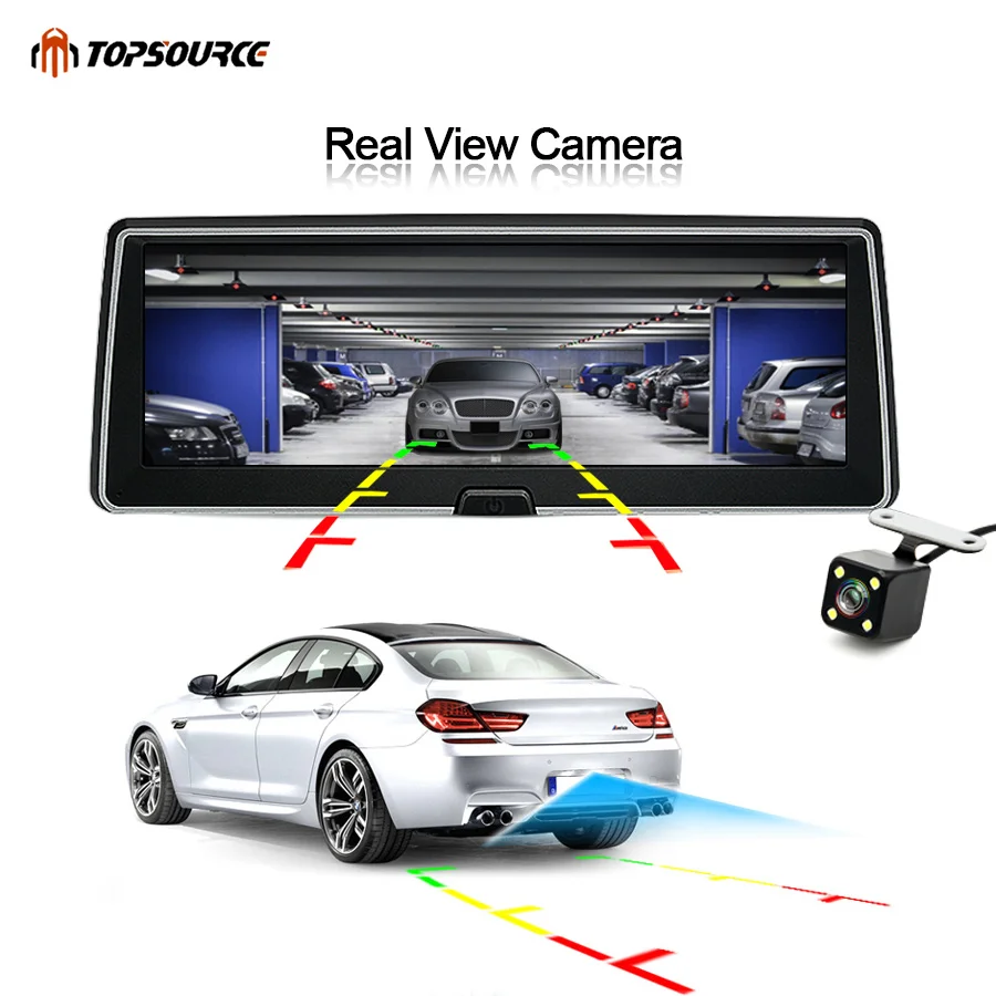 Автомобильный видеорегистратор TOPSOURCE регистратор с двумя объективами Full HD 1080P IPS
