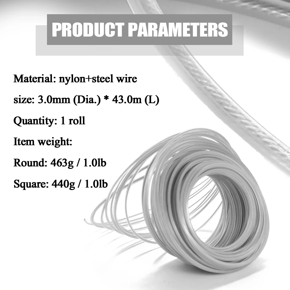 3 0 мм 1LB триммер провод веревка шнур линия травы внутри со стальным проводом резак