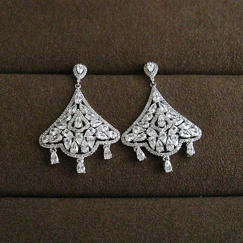 Модные Классические серьги в стиле принцессы с фианитом ААА женские для свадьбы