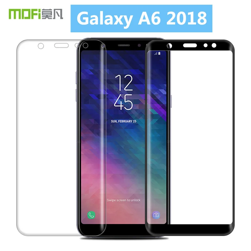 Для Samsung Galaxy A6 2018 MOFi 3D горячее изгиб изогнутое полное покрытие Закаленное стекло