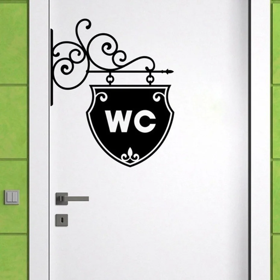WC персональные модные виниловые наклейки на двери для туалета, съемная Наклейка на стену из ПВХ, водостойкая художественная Фреска, аксессуары для украшения дома