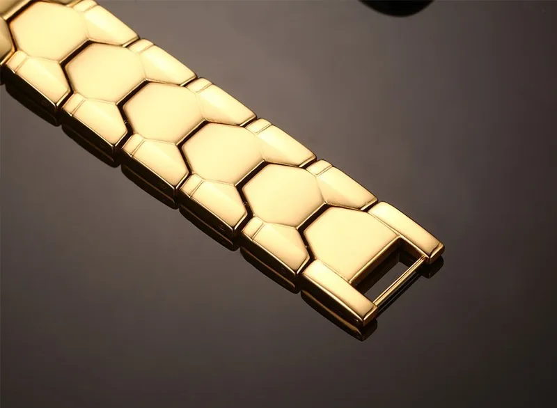 Браслет Мужской Магнитный из нержавеющей стали золотистый 2020 | Украшения и