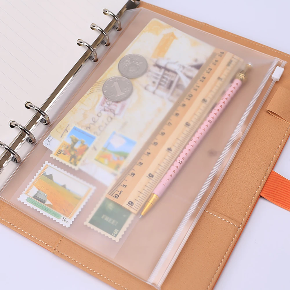 Прозрачный держатель для карт из ПВХ персонального блокнота A5 A7 Обложка кольца