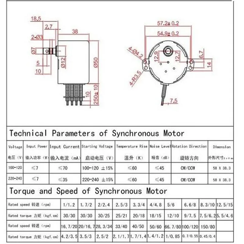 50ktyz синхронный двигатель с постоянным магнитом переменный ток 220V 50 оборотов в