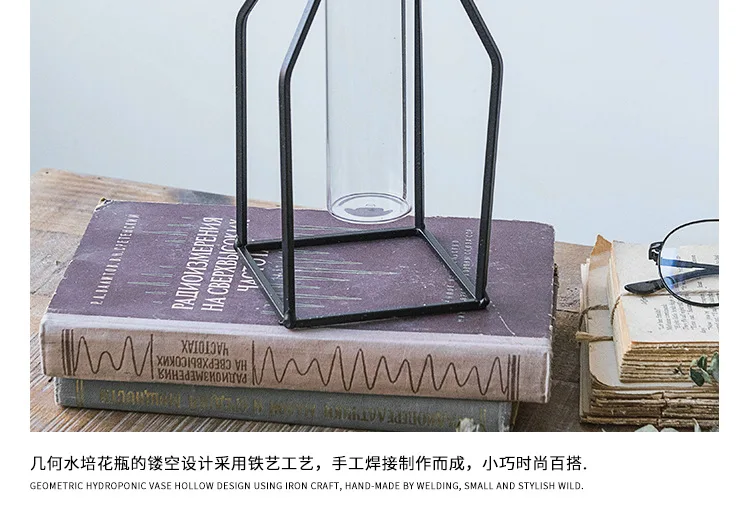 Винтажная креативная гидропонная прозрачная ваза для растений деревянная рамка