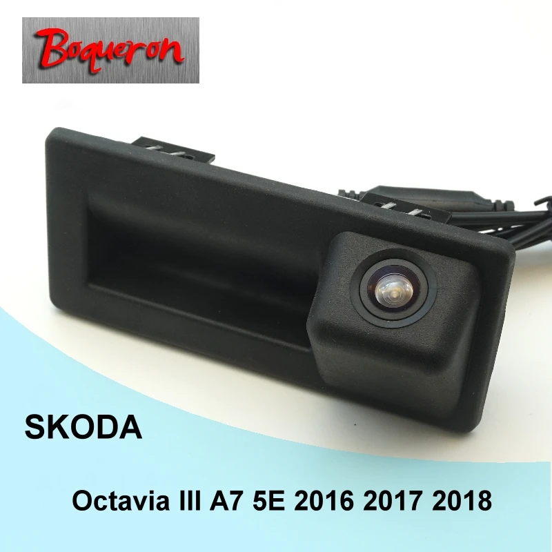 Для SKODA Octavia III A7 5E 2016 2017 2018 ручка багажника HD CCD дублирующая камера ночного видения