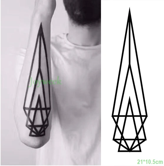 

Waterproof Temporary Tattoo Sticker diamond triangle Fake Tatto Flash Tatoo Back leg Abdomen Arm tatouage for Gril Men Women