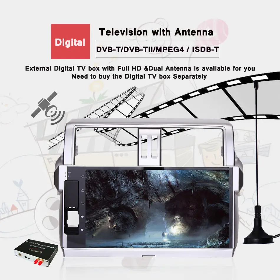 10 2 &quotandroid Автомобильный GPS dvd плеер СБ Navi для Toyota new Prado 150 2014 2017 с 4G + 64G