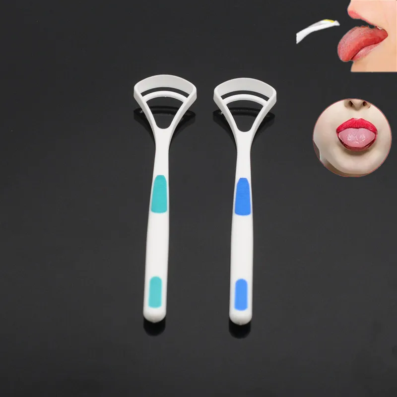 2 шт. скребок для языка с силиконовой ручкой|Модель зубов орто-металлическим