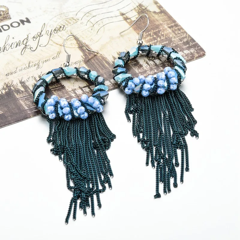 MELIHE Water Drop Black Tassel Earrings For Women Vintage Bohemian Long Earring Female Ethnic Fashion Party Jewelry SER160026 | Украшения и