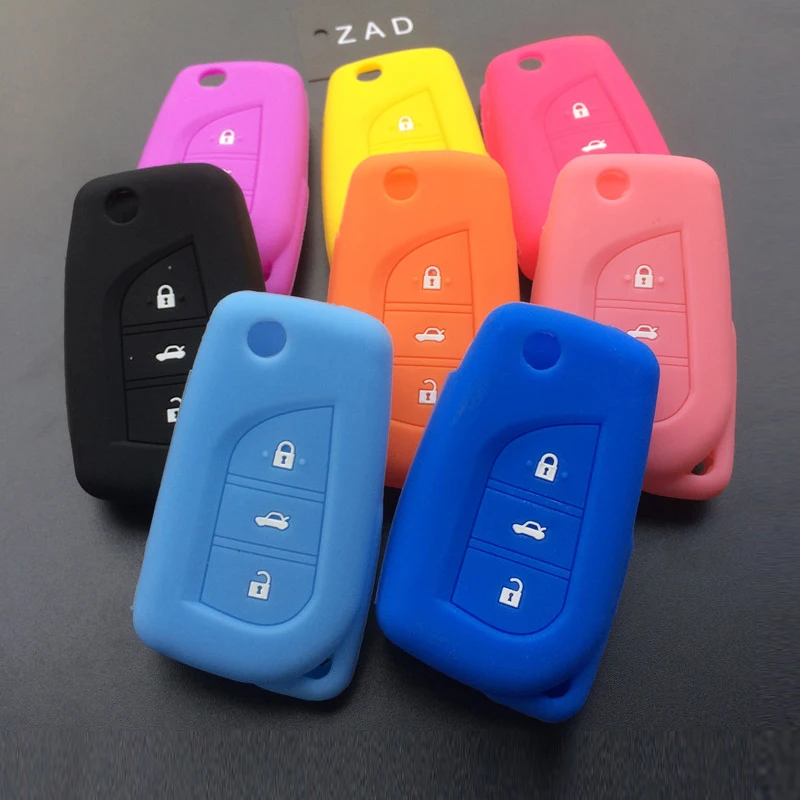 ZAD 3 кнопки силиконовый чехол для ключей от машины держатель Чехол брелока