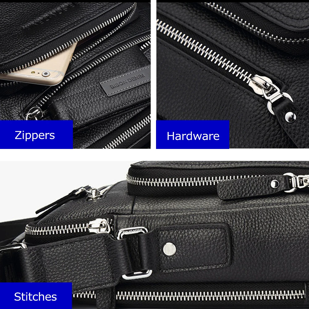 Бизон джинсовые Пояса из натуральной кожи Для мужчин мешок Бизнес Плечо Сумка