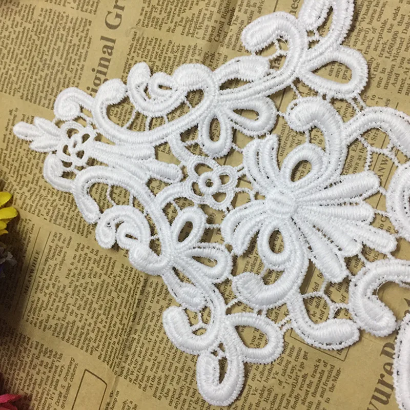 Fadesen 18*27CM Handmade three dimensional flower pin bead lace to bride wedding dress DIY decorative accessories | Дом и сад