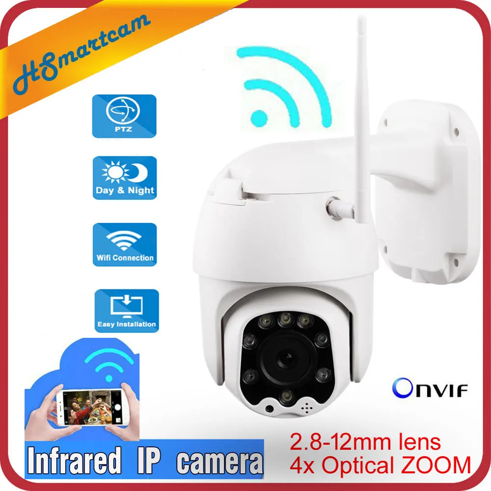 WI-FI Камера Открытый PTZ IP Камера 1080p Скорость купольная IP камера видеонаблюдения камеры ONVIF IP Камера 4x Оптический зум ptz Камера s