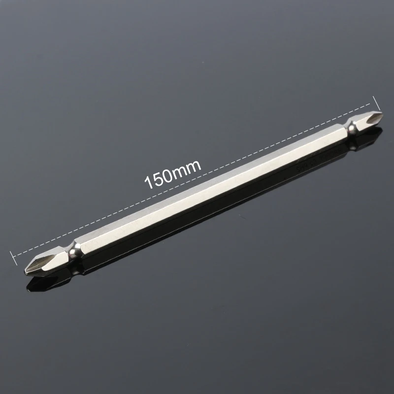 150MM 1 шт. 150 мм Ph2 отвертка Philips bits 1/" шестигранный хвостовик ударная двухсторонняя отвертка дрель hilips Магнитная отвертка бит - Цвет: 150MM
