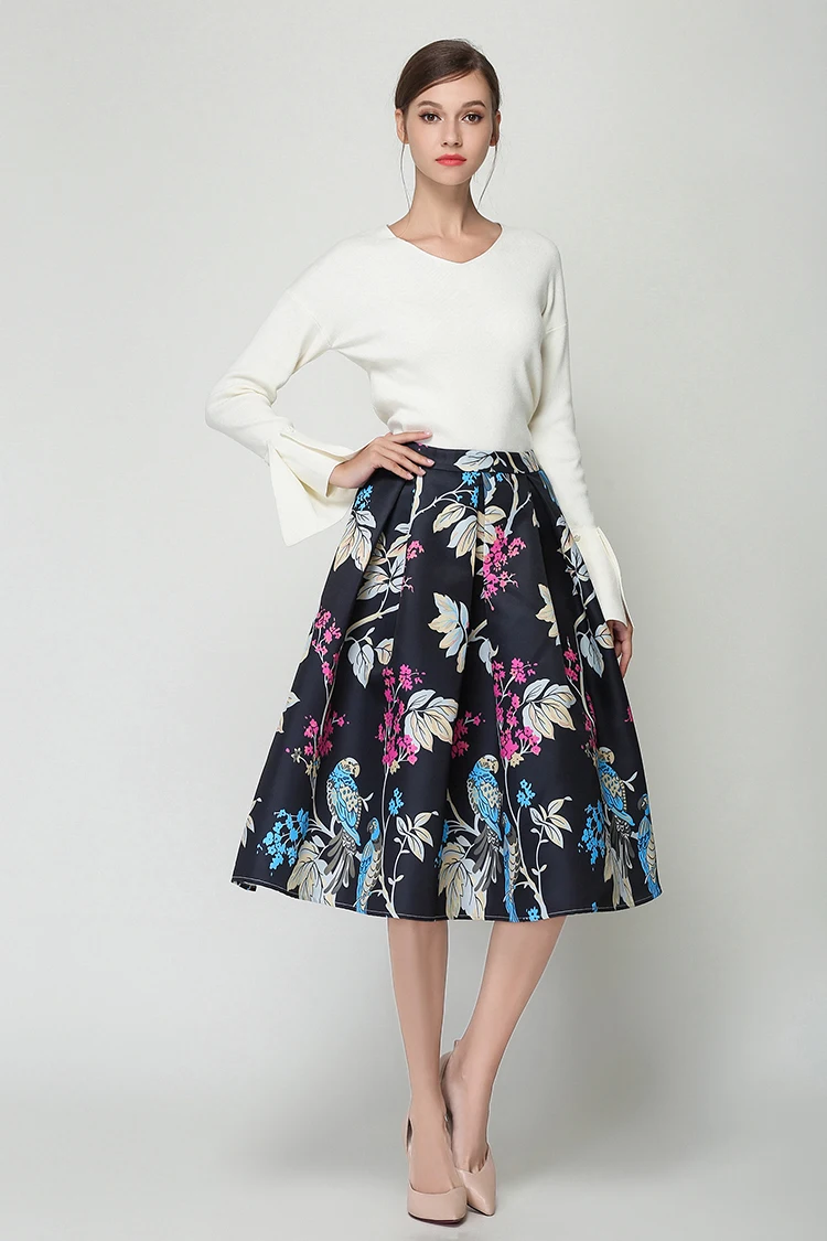 12 дубы Кэти Европа и Америка Винтаж Высокая талия большой нижней середины икры