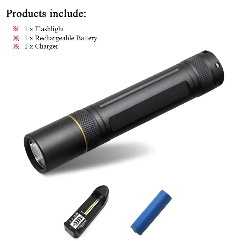 CREE xm-l t6 светодиодный перезаряжаемый карманный флэш-светильник фонарь Мини-фонарь linternas охотничий флэш-светильник 200 м+ аккумулятор 18650+ зарядное устройство - Испускаемый цвет: Package B