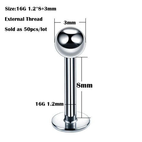 SWANJO титановые лабреты для пирсинга 50 шт.