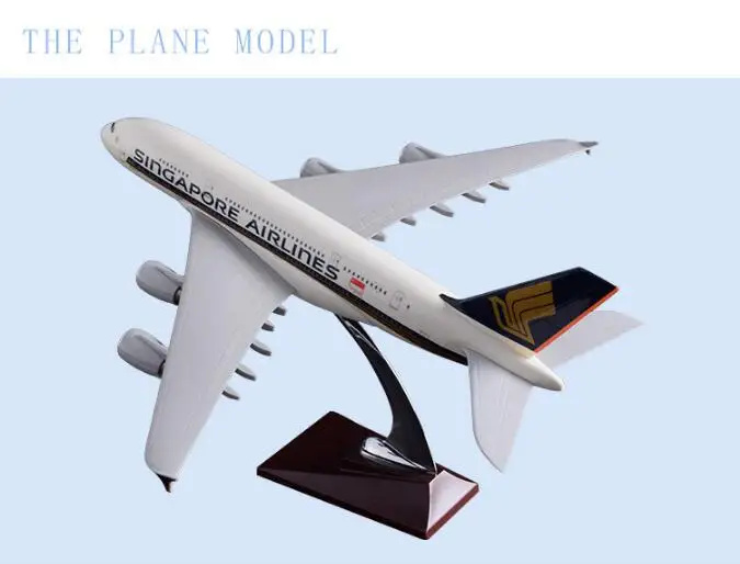 45 см смолы Singapore/Таиланд Airl Аэробус A380 модели самолета самолетостроение Стенд