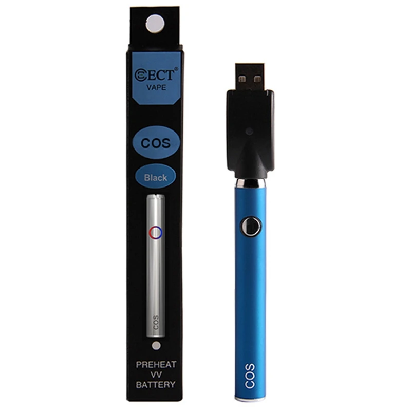 blue Аутентичная Cos батарея 450 мАч, разогревающая Vape ручка, батарея 3,3-4,0 в для толстого масла, Vape ручка, батарея rda Rta Rdt - Цвет: blue