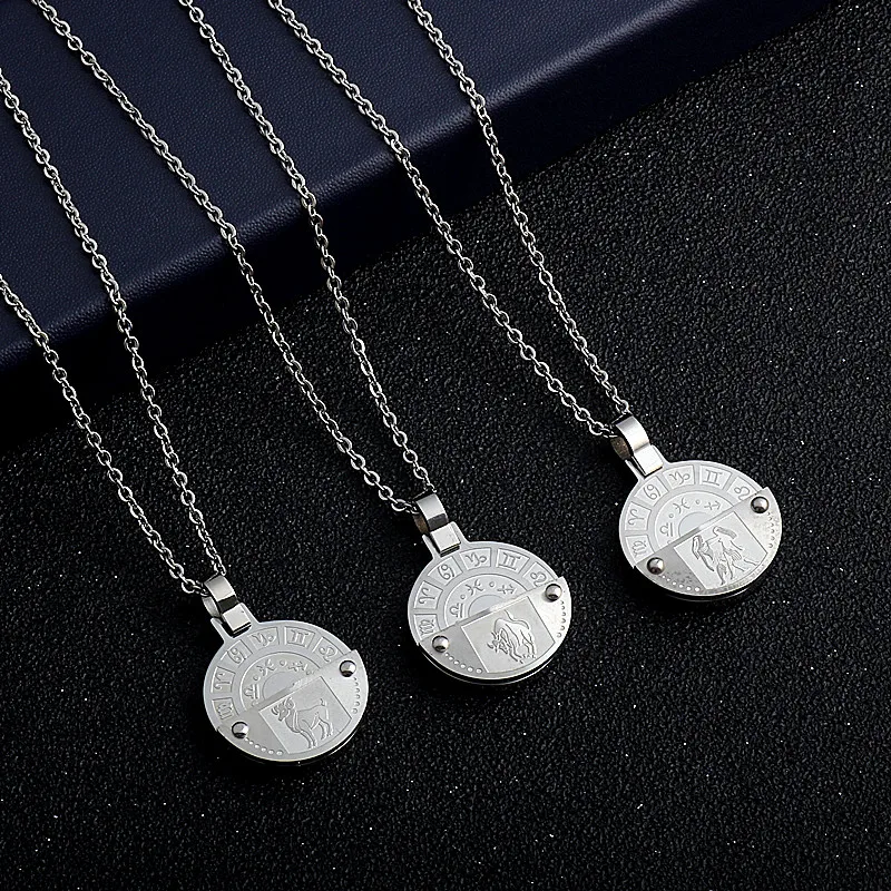 Again Jewel Zodiac 12 Constellation Necklaces &amp Pendants Choker for Women Long Chain Necklace bijoux femme | Ожерелья и подвески