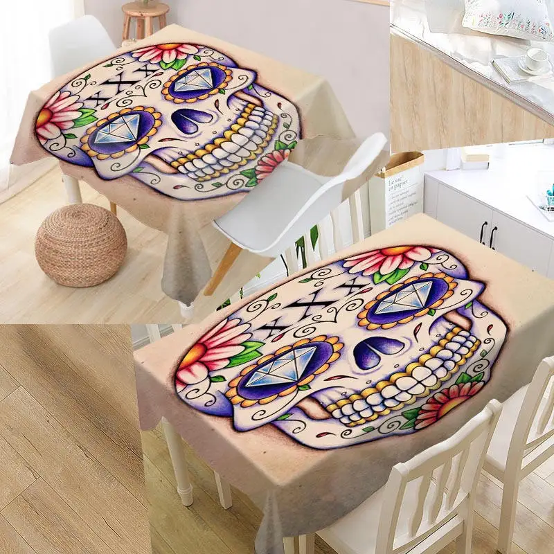 tablecloth Shunqian пользовательские череп скатерть квадратная/прямоугольная Свадебная скатерть покрытие для телевизора чайная скатерть - Цвет: tablecloth