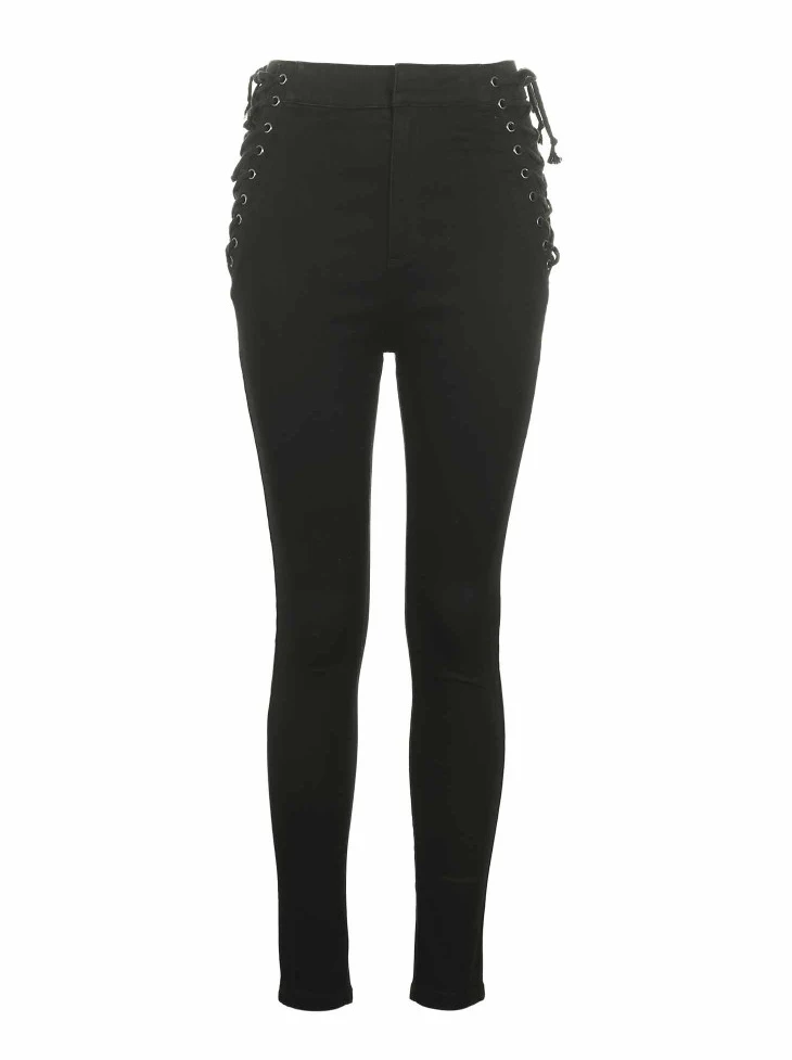 Vero Moda новые женские уличные стильные на шнуровке с высокой талией облегающие укороченные джинсы | 318349562