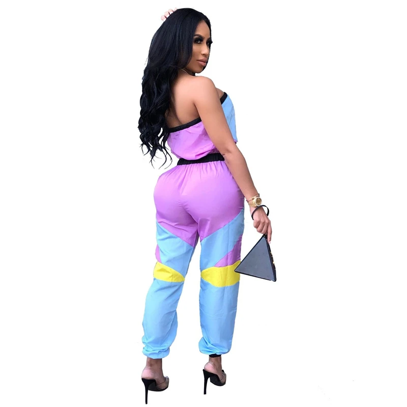 Женский комбинезон без бретелек Adogirl повседневный контрастного цвета в стиле