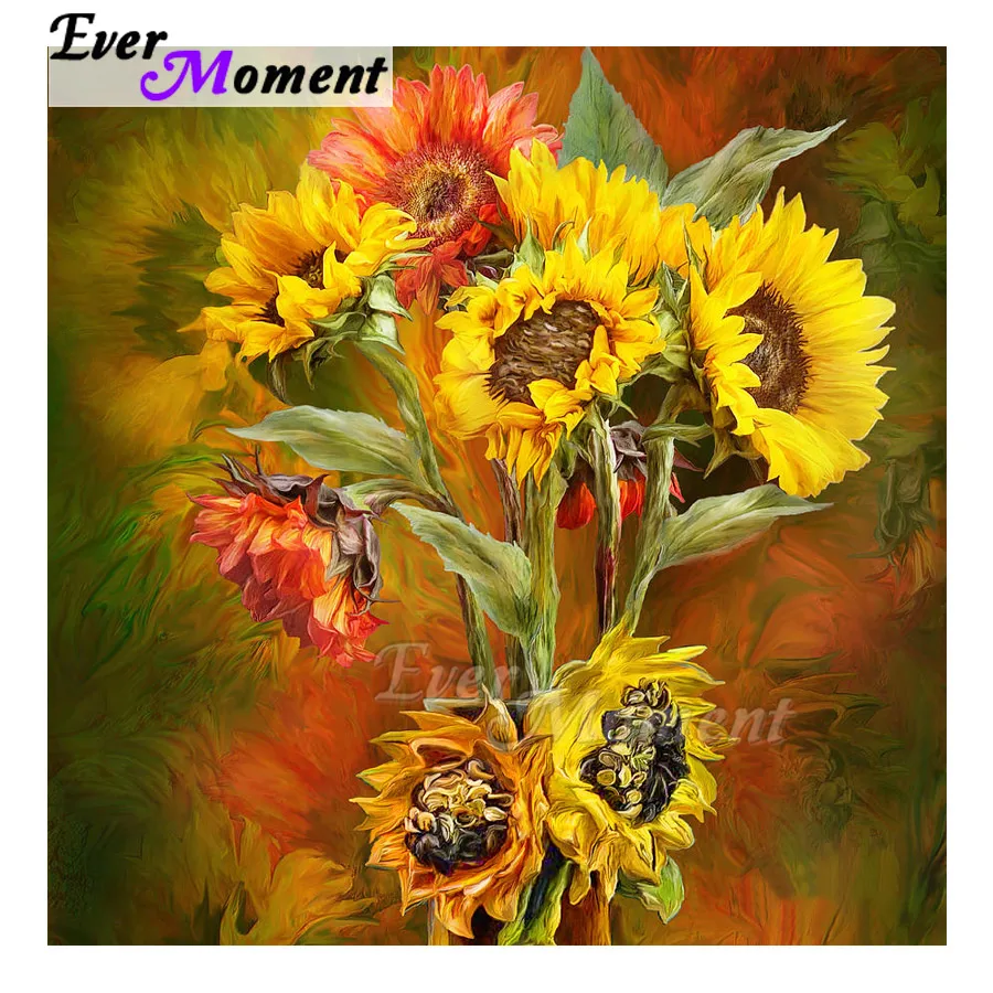 Алмазная живопись в виде красного желтого подсолнуха 5D сделай сам настенное