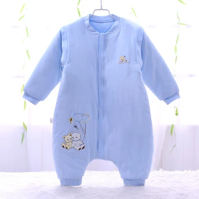 Style C Blue BBSONG детский зимний хлопковый спальный мешок Съемный рукав спальные мешки мальчики девочки дети удобное одеяло новорожденный пеленка с рисунком - Цвет: Style C Blue