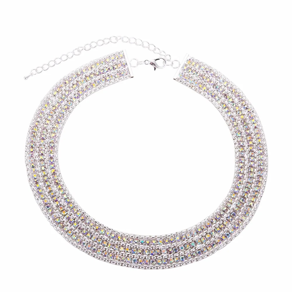 JOUVAL модные большие ожерелья 2017 женские крученые кристаллы чокер Стразы