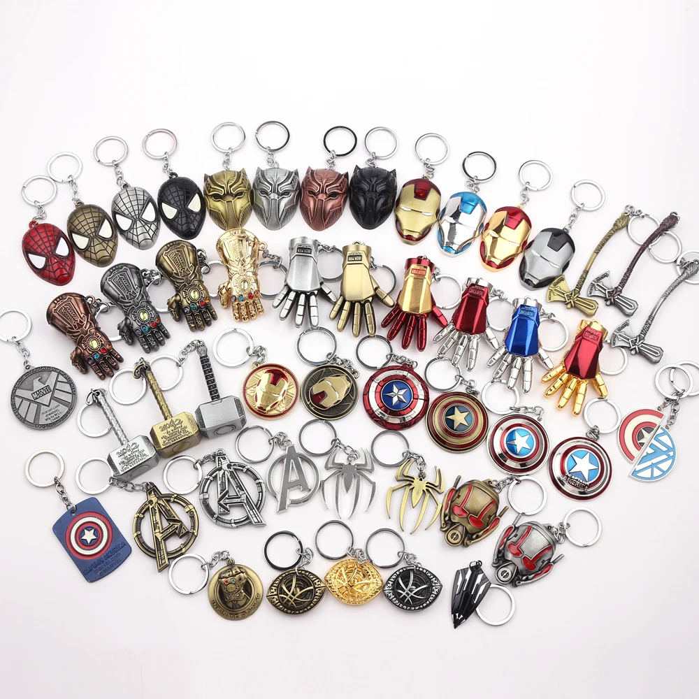 Тор молот Marvel брелок супергерой Мстители кулон брелки Буква A брелок Porte Clef chaviro Железный человек держатель для ключей