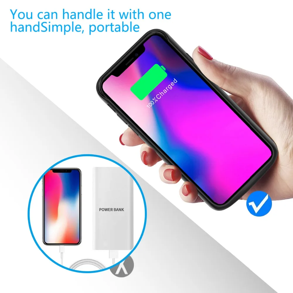 Для iphone Xr XR 2018 чехол для аккумулятора 6000 мАч портативное Внешнее зарядное