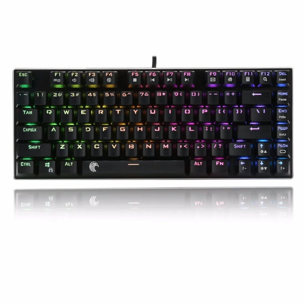 Механическая игровая клавиатура тактильная Водонепроницаемая с подсветкой RGB 81