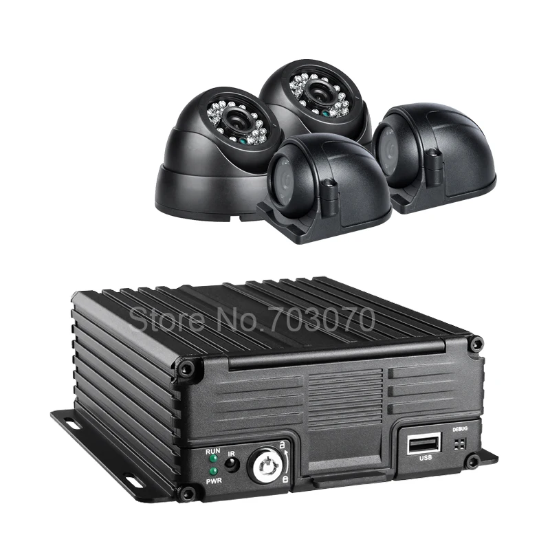 Бесплатная доставка 720P 4CH AHD 3G GPS HDD Bus Мобильный Dvr 4 шт. комплекты камер ночного