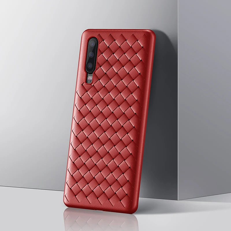 Плетеный чехол Baseus BV для huawei P30 P20 mate 20 Pro, роскошная Мягкая силиконовая задняя крышка для huawei P30Pro P20Pro mate 20 Fundas Coque - Цвет: Red