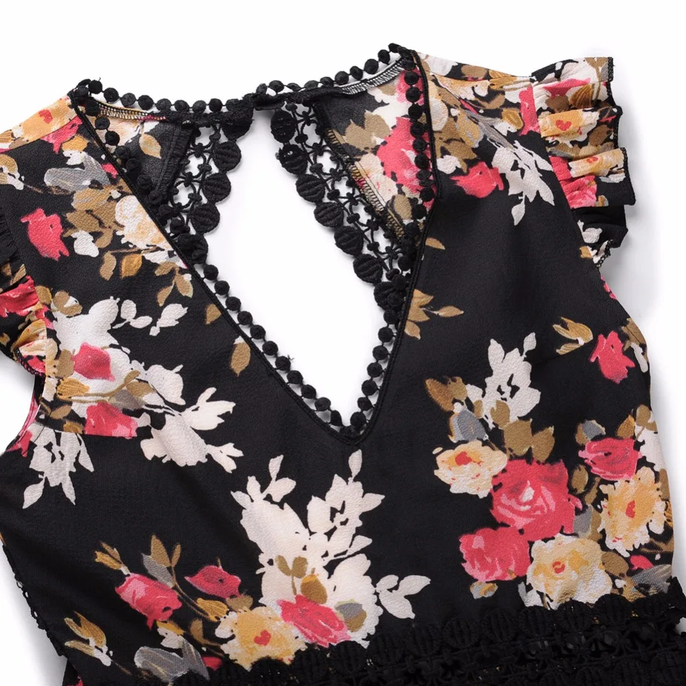 Простой кружева спинки с бантом длинное платье Для женщин v шеи галстук до летнее