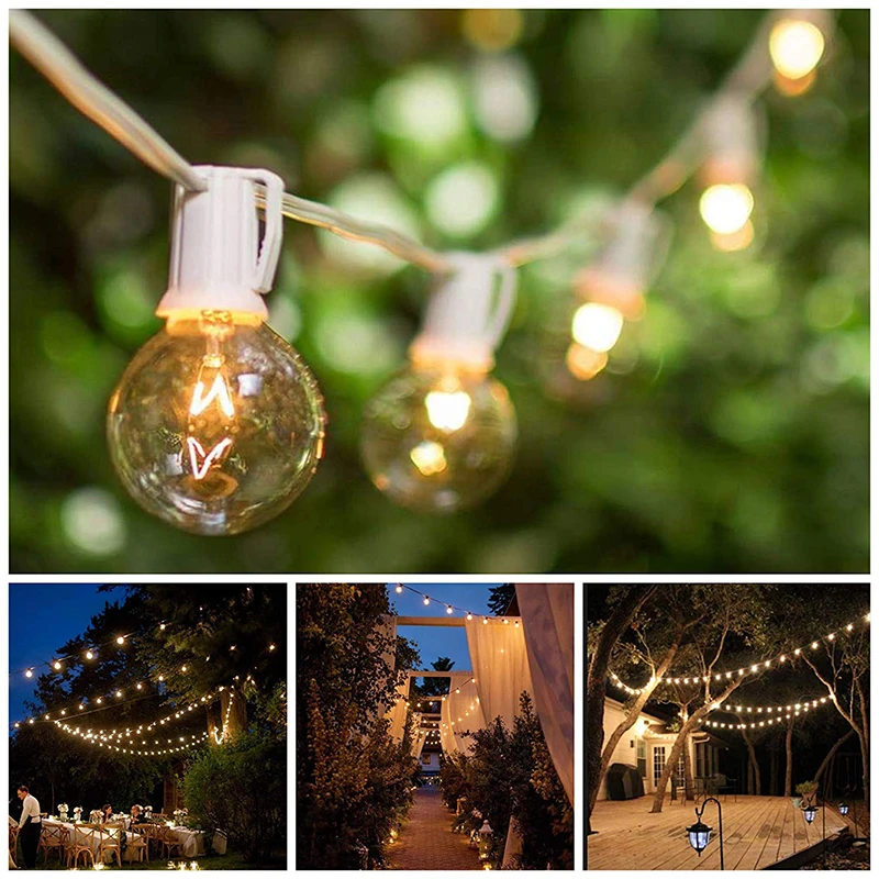ORAOKO струнные огни прозрачные колбы G40 Guirnalda Luces Decorativas для праздника Рождество