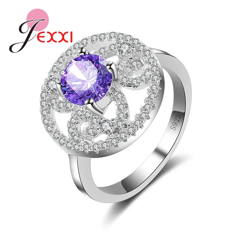 Популярные серебряные кольца для помолвки женщин австрийский Кристал из